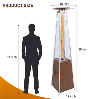48,000 BTU Outdoor Heaters for Patio Propane with Detachable Wheels, Protective Cover