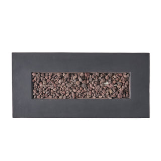 40" Outdoor 40,000 BTU Rectangular MgO Concrete Propane Fire Pit, Light Gray/Dark Gray  (Tank Cover not Included)