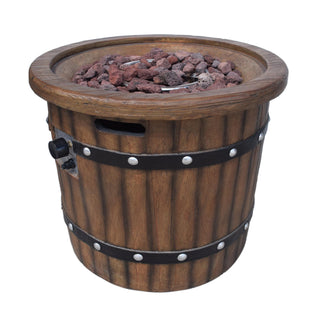 25" Round MGO Propane Fire Pit, 40,000 BTU Outdoor Gas Fire Table for Patio & Backyard