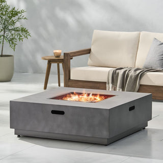 Square Iron Propane Fire Pit Table, 50,000 BTU Outdoor Gas Heater for Patio Gathering