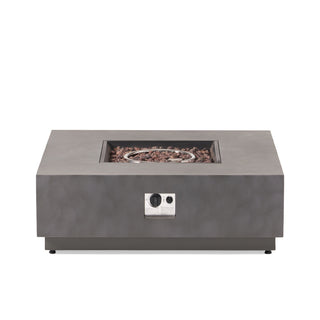 Square Iron Propane Fire Pit Table, 50,000 BTU Outdoor Gas Heater for Patio Gathering