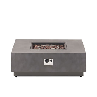 Square Iron Propane Fire Pit Table, 50,000 BTU Outdoor Gas Heater for Patio Gathering