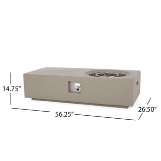 14.75" Rectangular Propane Fire Pit, 50,000 BTU Outdoor Gas Fire Pit Table for Patio & Backyard