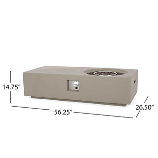 14.75" Rectangular Propane Fire Pit, 50,000 BTU Outdoor Gas Fire Pit Table for Patio & Backyard