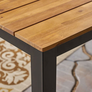 71"L Acacia Wood Patio Table, Outdoor Farmhouse Bistro Table for Yard, Garden, Poolside, Deck
