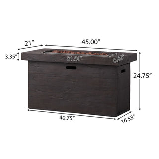 45 Inch Rectangular MGO Fire Pit – 50,000 BTU Outdoor Propane Gas Heater