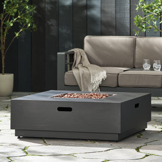 Mondawe 40-Inch Square Propane Fire Pit Table, Outdoor Gas Fire Pit for Patio & Backyard