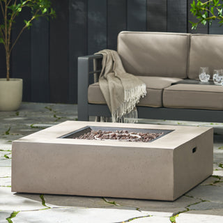 50,000 BTU Square MGO Propane Fire Table, Outdoor Gas Fire Pit with External Tank Design