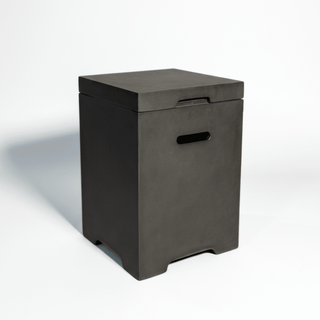 Propane Tank Cover Table, Outdoor Cylinder Hideaway Table for Gas Fire Pit and Gas Griddle, Outdoor Side Table for Fire Pit, Light Concrete