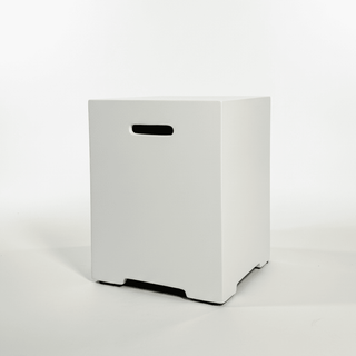 Propane Tank Cover Table, Outdoor Cylinder Hideaway Table for Gas Fire Pit and Gas Griddle, Outdoor Side Table for Fire Pit, Light Concrete