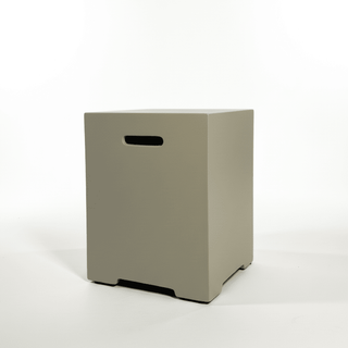 Propane Tank Cover Table, Outdoor Cylinder Hideaway Table for Gas Fire Pit and Gas Griddle, Outdoor Side Table for Fire Pit, Light Concrete