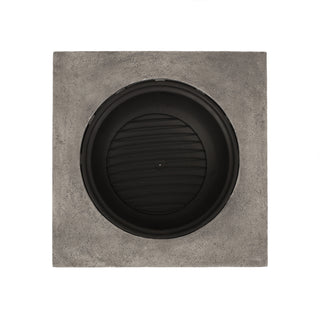32" MgO Light-Weight Concrete Wood Burning Square Fire Pit, Grey