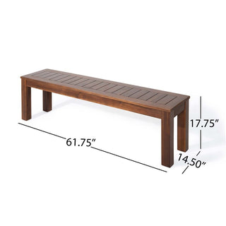 Acacia Wood Outdoor Picnic Bench With Classic Slatted Design