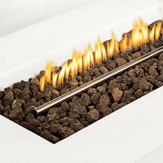 Outdoor Rectangle Propane Fire Pit Table 60inch, 60,000 BTU Concrete Fire Table with Waterproof Cover, Auto-Ignition, Free Lava Rocks