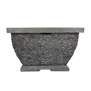 32" MgO Light-Weight Concrete Wood Burning Square Fire Pit, Grey
