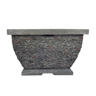 32" MgO Light-Weight Concrete Wood Burning Square Fire Pit, Grey