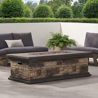 Rectangular MGO Propane Fire Pit, 50,000 BTU Outdoor Gas Fire Table for Patio & Backyard