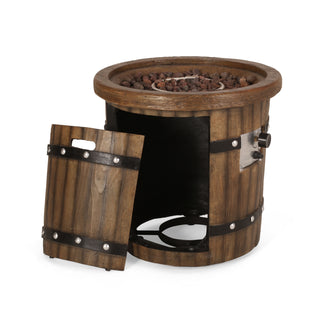 25" Round MGO Propane Fire Pit, 40,000 BTU Outdoor Gas Fire Table for Patio & Backyard