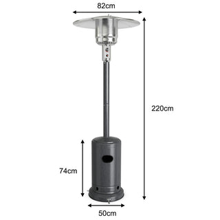 50000 BTU Stainless Steel Propane Patio Heater with Trip over Protection