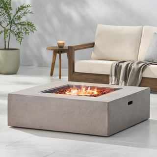 50,000 BTU Square MGO Propane Fire Table, Outdoor Gas Fire Pit with External Tank Design