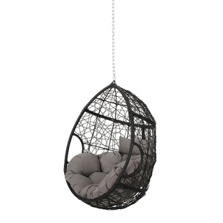 Outdoor Teardrop Swing Chair With Polyethylene Rattan And Cushions