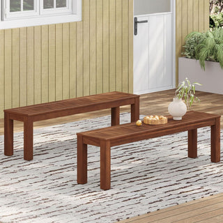 Acacia Wood Outdoor Picnic Bench With Classic Slatted Design