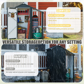 Compact Metal Garden Shed, High-Quality Galvanized Iron, Waterproof Design with Lockable Door, Easy Assembly & Portable Storage Solution