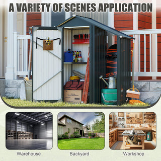 Compact Metal Garden Shed, High-Quality Galvanized Iron, Waterproof Design with Lockable Door, Easy Assembly & Portable Storage Solution