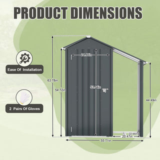 Compact Metal Garden Shed, High-Quality Galvanized Iron, Waterproof Design with Lockable Door, Easy Assembly & Portable Storage Solution