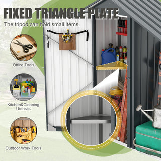 Compact Metal Garden Shed, High-Quality Galvanized Iron, Waterproof Design with Lockable Door, Easy Assembly & Portable Storage Solution