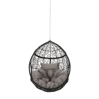 Outdoor Teardrop Swing Chair With Polyethylene Rattan And Cushions