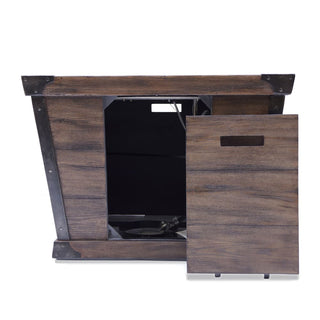 Outdoor Patio 24'' H x 32'' W Square Gas Burning Concrete Fire Pit Wood Pattern -Wood-Looking - 40,000 BTU (Tank Inside)
