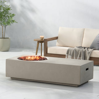 14.75" Rectangular Propane Fire Pit, 50,000 BTU Outdoor Gas Fire Pit Table for Patio & Backyard