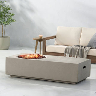 14.75" Rectangular Propane Fire Pit, 50,000 BTU Outdoor Gas Fire Pit Table for Patio & Backyard
