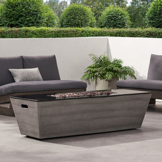 56" Rectangular MGO Propane Fire Pit – 50,000 BTU Outdoor Gas Fire Table