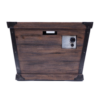 Outdoor Patio 24'' H x 32'' W Square Gas Burning Concrete Fire Pit Wood Pattern -Wood-Looking - 40,000 BTU (Tank Inside)