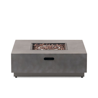 Square Iron Propane Fire Pit Table, 50,000 BTU Outdoor Gas Heater for Patio Gathering