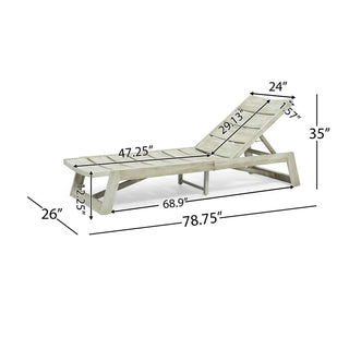 Outdoor Adjustable Lounge Chair With Acacia Wood Frame