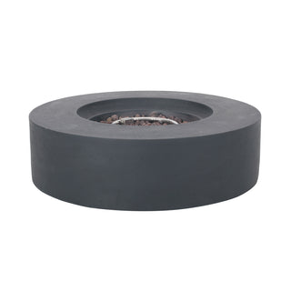 Outdoor 50,000 BTU Round MgO Concrete Propane Fire Pit, Light Gray/Dark Gray  (Tank Cover not Included)