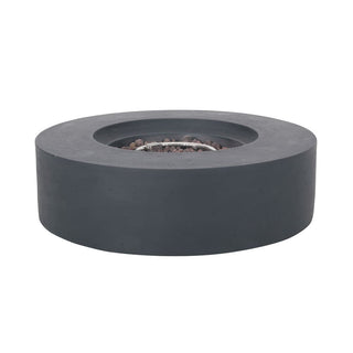 Outdoor 50,000 BTU Round MgO Concrete Propane Fire Pit, Light Gray/Dark Gray  (Tank Cover not Included)