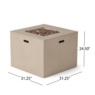 31" Square Propane Gas Fire Pit, 40,000 BTU Outdoor Fire Table for Patio & Backyard