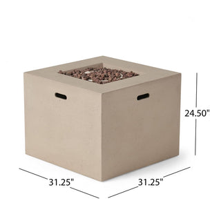 31" Square Propane Gas Fire Pit, 40,000 BTU Outdoor Fire Table for Patio & Backyard