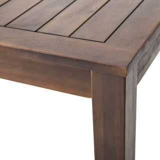 Solid Acacia Wood Outdoor Dining Table With Dark Brown Finish