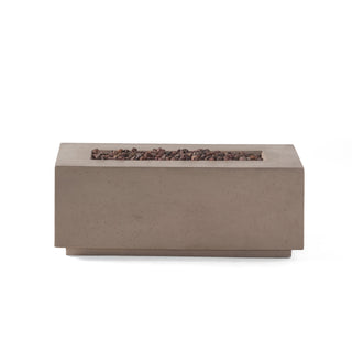 40" Outdoor 40,000 BTU Rectangular MgO Concrete Propane Fire Pit, Light Gray/Dark Gray  (Tank Cover not Included)