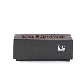 40" Outdoor 40,000 BTU Rectangular MgO Concrete Propane Fire Pit, Light Gray/Dark Gray  (Tank Cover not Included)
