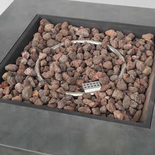 Outdoor Patio Propane Fire Pit 24'' H x 33'' W Square Iron Gas-burning Fire Pit - 50,000 BTU, Tank in side, Dark Grey/Stone Gray