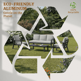2-Piece Aluminum Swivel Rocking Patio Chairs, 360° Rotating Outdoor Lounge Chairs with Smooth Rocking Motion
