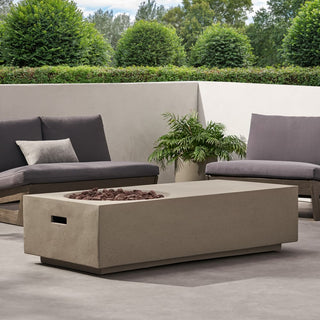 14.75" Rectangular Propane Fire Pit, 50,000 BTU Outdoor Gas Fire Pit Table for Patio & Backyard