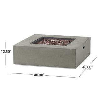 50,000 BTU Square MGO Propane Fire Table, Outdoor Gas Fire Pit with External Tank Design