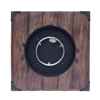 Outdoor Patio 24'' H x 32'' W Square Gas Burning Concrete Fire Pit Wood Pattern -Wood-Looking - 40,000 BTU (Tank Inside)